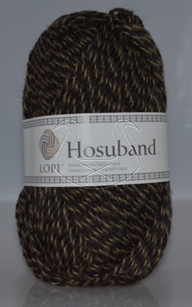 Islandwolle Hosuband - S 05 Olive/Schwarz