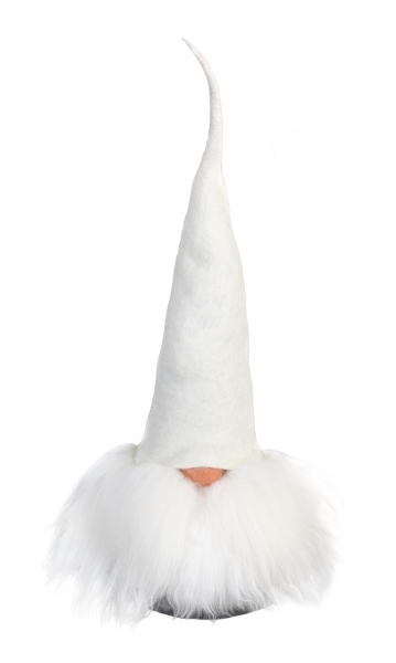 Tomte Olle der Große mit der weißer Mütze und weißen Haaren